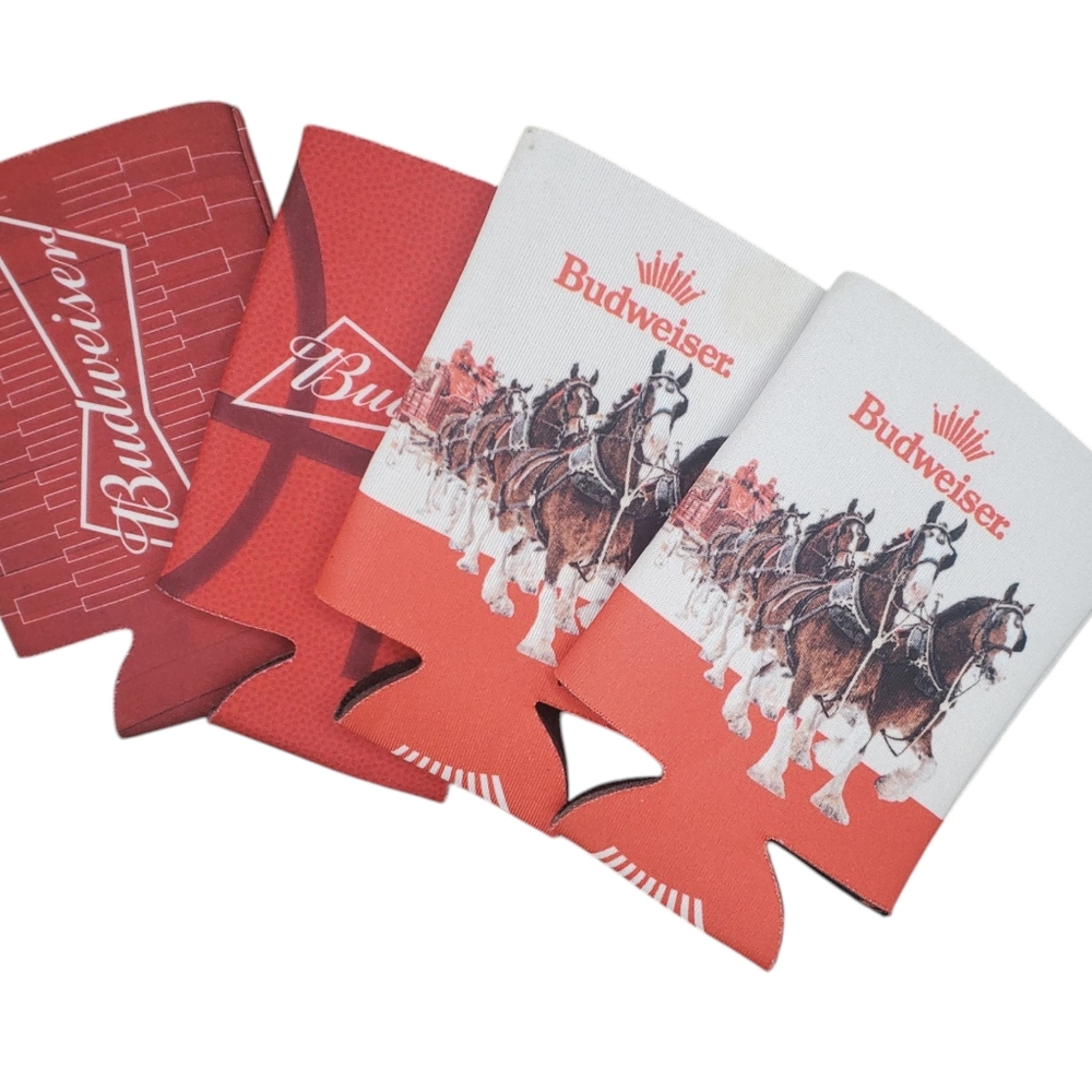 Budweiser Beer Can Coozies Set Of 4. 2 Of Them are March Madness